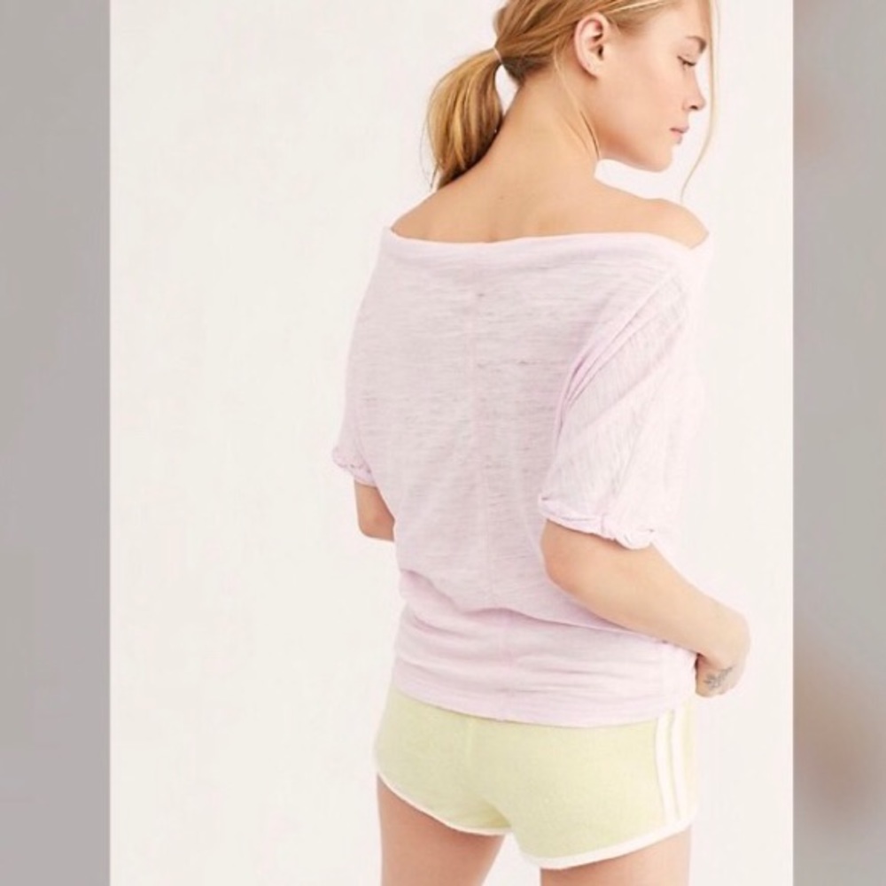 Free People Astrid T-shirt Top - Light Orchid - NWT - Picture 7 of 9